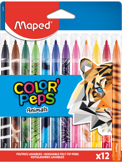 Maped Color'Peps Animals Felt-pens x12 Maped Color'Peps Animals Felt-pens x12