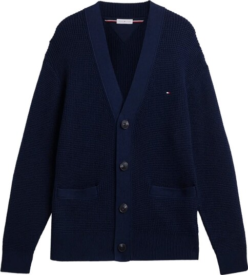 Tommy Hilfiger Waffle Structure Cardigan Navy M