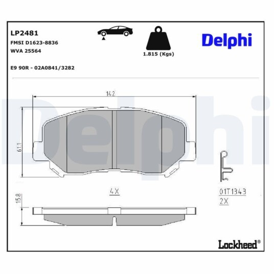 Bremseklosser DELPHI LP2481