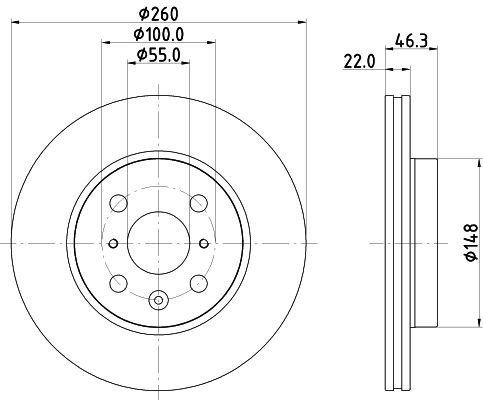 Bremseskive HELLA 8DD 355 135-041 Bremseskive HELLA 8DD 355 135-041