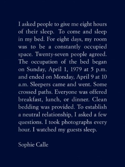 Sophie Calle: The Sleepers Sophie Calle: The Sleepers