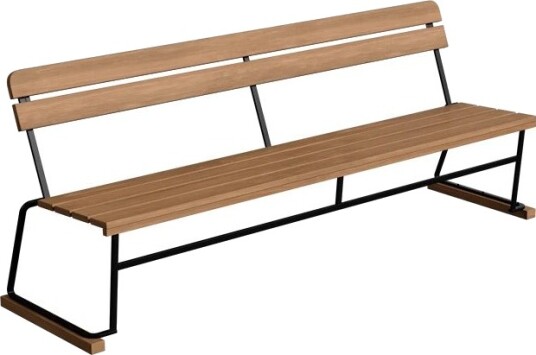 Sofa 5 204 cm Teak / Sort Stål