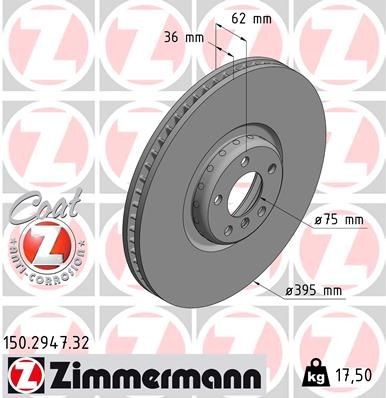 Bremseskive ZIMMERMANN 150.2948.32 Bremseskive ZIMMERMANN 150.2948.32