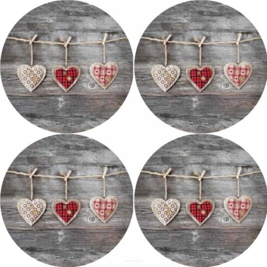 Bertoni Sett Med Underlegg Til Runde Stoler 4D – Hearts Bertoni Sett Med Underlegg Til Runde Stoler 4D – Hearts