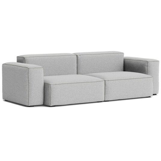 Hay Mags Soft Low 2,5 seterbenk Comb. 1 Flamiber Grey C8 / Mørkegrå Søm