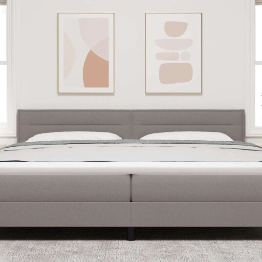 Sengegavl Linje Design Taupe 200 cm Stoff