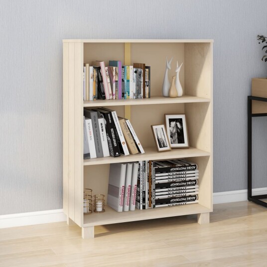 vidaXL Bokhylle honningbrun 85x35x112 cm heltre furu