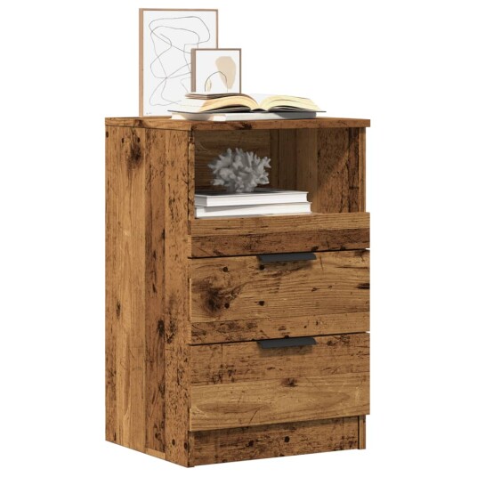 Nattbord 2 stk gammelt tre 40x36x65 cm konstruert tre 8721158441843