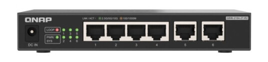 Qnap Qsw-2104-2T-R2, Uhåndtert, 10G Ethernet (100/1000/10000), Desktop
