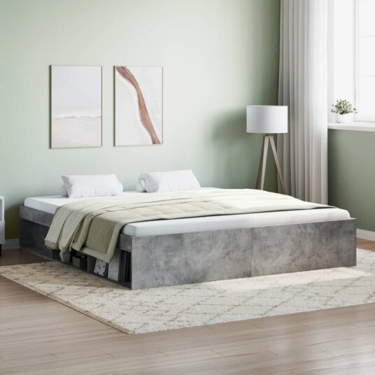 vidaXL Sengeramme betonggrå 180x200 cm 8721012158399