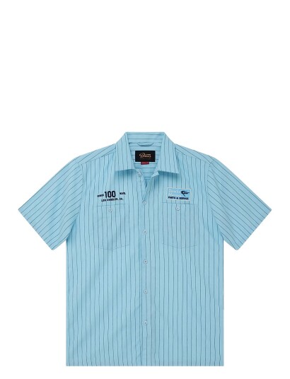 Deus Ex Machina Forecourt Stripe Shirt Blue XXL