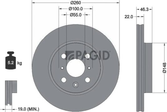 PAGID 56461NC Bremseskive