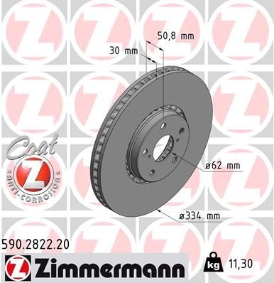 Bremseskive ZIMMERMANN 590.2822.20 Bremseskive ZIMMERMANN 590.2822.20