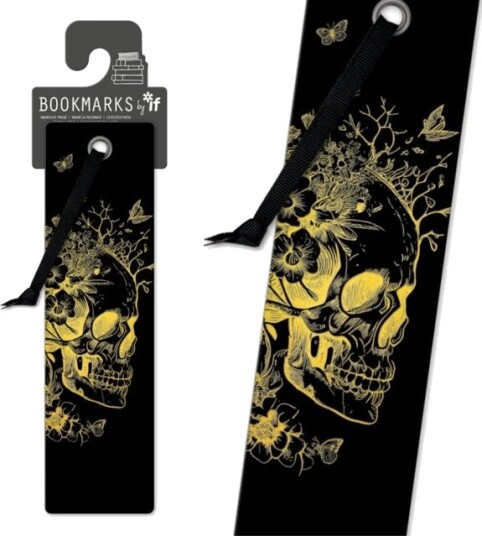 Quirky Bookmarks - Gold Skull