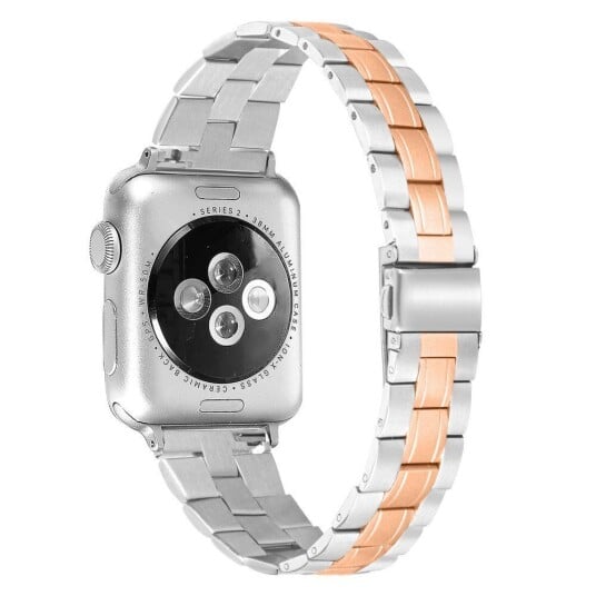 INCOVER Apple Watch (42/44/SE/45/49MM) Tofarget Klokkerem I Rustfritt Stål - Aluminium / Gull