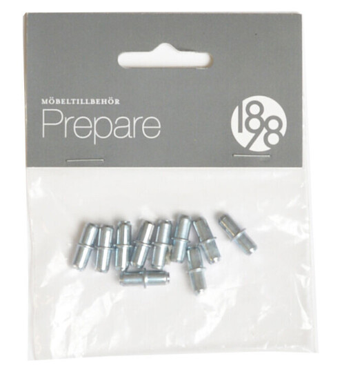 1898 Prepare hylleknekter krom, 5 x 16 mm, 10 stk.