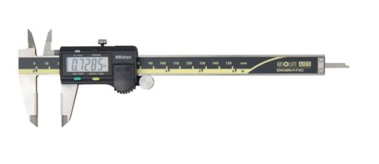 Mitutoyo Absolute Aos Digimatic Skjutmått 500-160-30 0-6in, 0,0005in Hårdmetallbel. Skänklar, Flat Sticka, Friktionsrulle