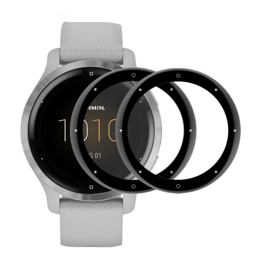 Enkay Garmin Venu 2S ENKAY Beskyttelsesglass - Skjermbeskytter x2 - Gjennomsiktig / Svart