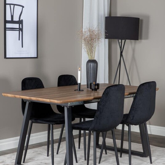 Venture Home Spisegruppe Venture Home Ina med 4 Phoi Stoler Fløyel GR20310