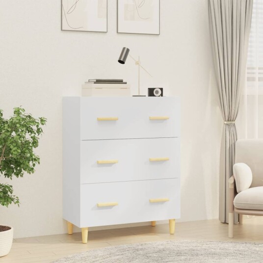 vidaXL Skjenk hvit 70x34x90 cm konstruert tre vidaXL Skjenk hvit 70x34x90 cm konstruert tre