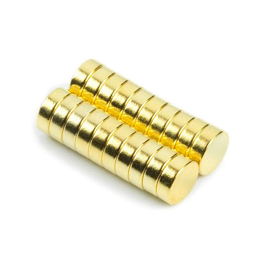 Gull diskmagnet Ø 6 x 2 mm | Super sterk mini magnet