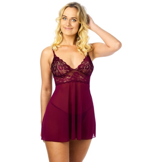 Nortie Basil Bordeaux Babydoll Sett      - Bordeaux