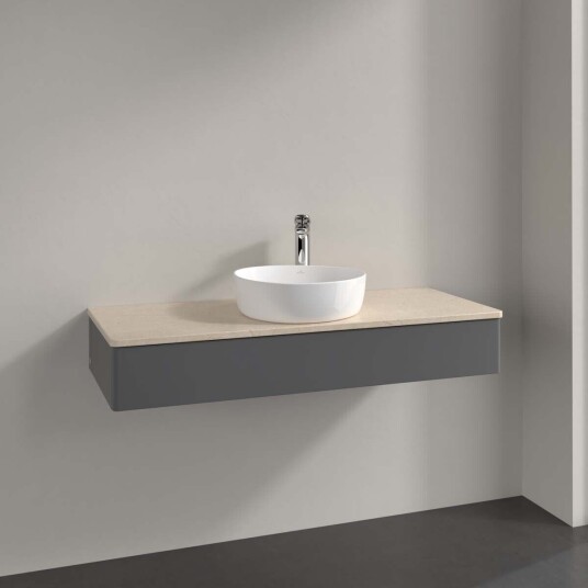 Villeroy & Boch Antao Servantskap med 1 skuff 120x50x19 cm m/lys Antrasitt/Crème