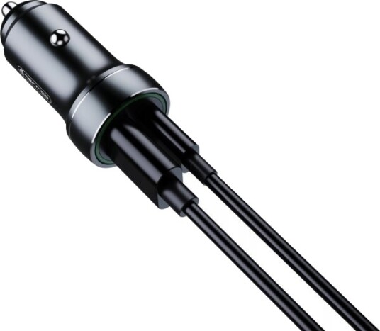 Jellico Bil Lader F4 PD 20W 1xUSB C + 1xUSB QC3.0 + USB C Kabel Svart