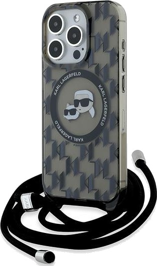 Karl Lagerfeld MagSafe Mobildeksel til iPhone 15 Pro Max - IML Crossbody Monogram - Svart