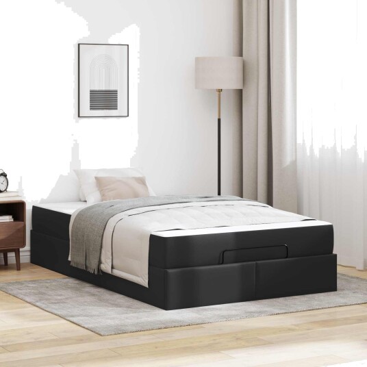 Sengeramme med madrass Annet 2 pcs Svart PVC Sengeramme med madrass Annet 2 pcs Svart PVC