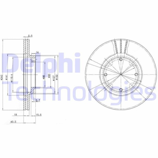 Bremseskive DELPHI BG2394