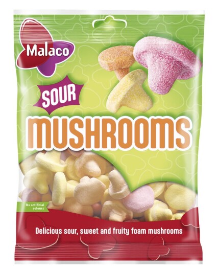 Malaco Sour Mushrooms 100g Malaco Sour Mushrooms 100g