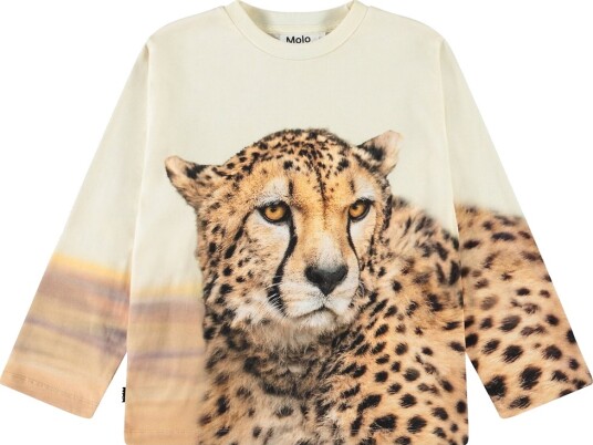 Molo Genser Rollo BIG Cheetah Light Molo 8 år (128) Genser Beige Gul