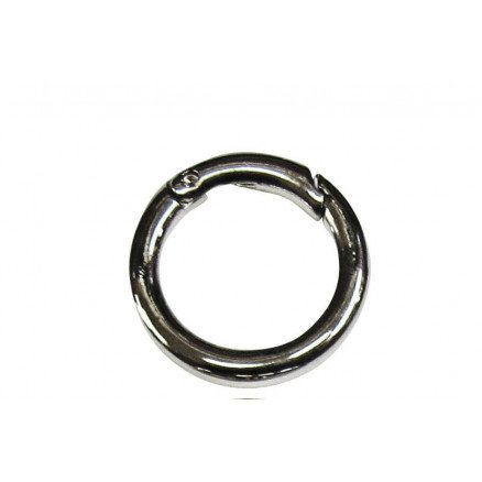 Læderiet Karabinring Karabinhake Rund Nikkel 16mm 1 stk