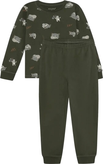 Minymo Pyjamas Ls Set Aop Khaki green 92