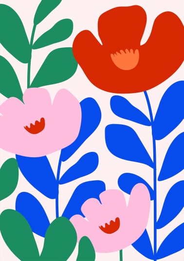 Poster Abstrakt Blomst Design