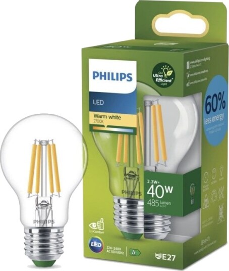 Philips Ultra Efficient E27 LED-pære 485 lm