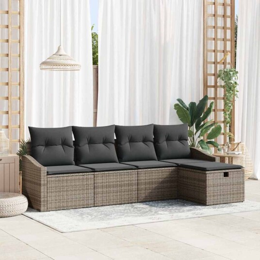 vidaXL Sofa sett 6 stk. polyrotting
