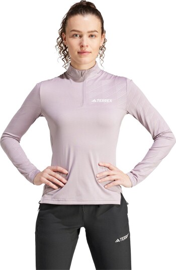 adidas Terrex Multi Half Zip Langermet T skjorte Dame Lilla XL
