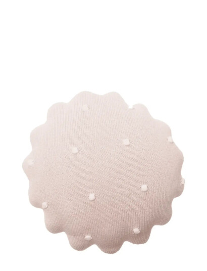 Lorena Canals Knitted Cushion Round Biscuit Pink Pink 25X 25CM Lorena Canals Knitted Cushion Round Biscuit Pink Pink 25X 25CM