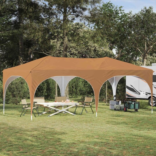 vidaXL Pop up Festtelt 575 x 288 x 245 cm Beige Oxford Stoff