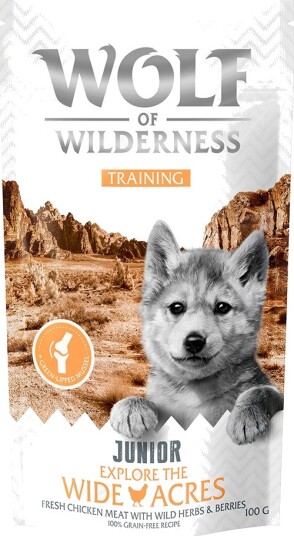 Wolf Of Wilderness Trening Junior Explore The Wide Acres Kylling 100 G