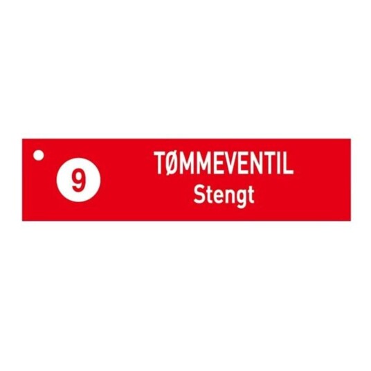 Skilt Tømmeventil Stengt Skilt Tømmeventil Stengt