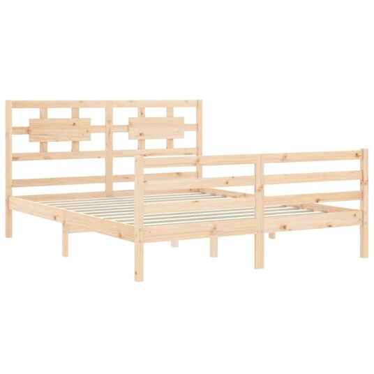 vidaXL Sengeramme med hodegavl 5FT King Size heltre