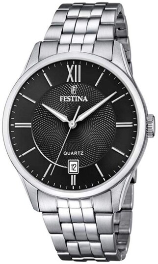 Festina Herreklokke F20425 3 Classic Sort/Stål Ø43 mm Festina Herreklokke F20425 3 Classic Sort/Stål Ø43 mm
