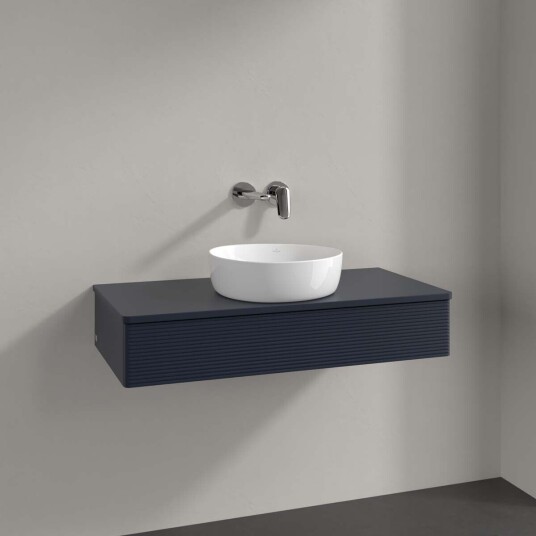 Villeroy & Boch Antao Servantskap med 1 skuff 100x50x19 cm m/lys Blå Matt Villeroy & Boch Antao Servantskap med 1 skuff 100x50x19 cm m/lys Blå Matt