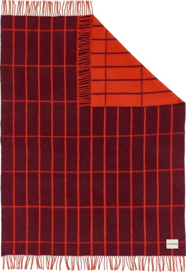 Marimekko Home Tiiliskivi Throw Rws 130X170Cm - PLUM, ORANGE RED - 130X170
