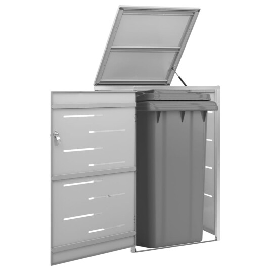 vidaXL Søppeldunkskur enkelt 69x77,5x115 cm rustfritt stål