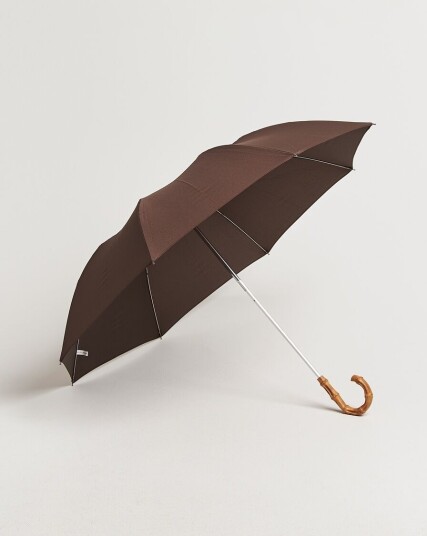 Fox Umbrellas Telescopic Whangee Crook Umbrella Brown