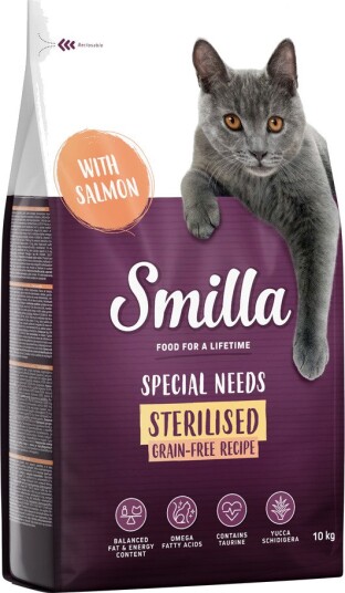 Smilla tørrfôr Sterilised kornfri med laks 10 kg